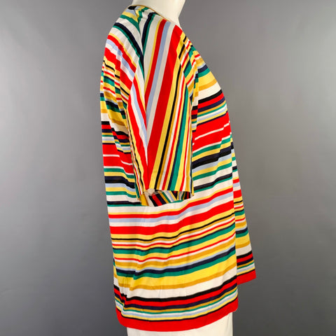 STEPHAN SCHNEIDER Size XXXL Multi Color Stripe Cotton Short Sleeve T-shirt