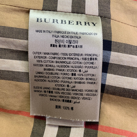 BURBERRY Size S Beige Cotton Twill Double Breasted Coat