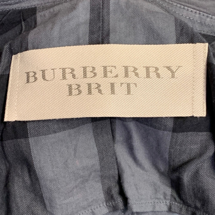 BURBERRY BRIT Size L Grey Slate Cotton Buttoned Jacket