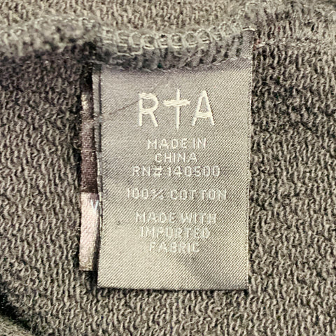 RtA Size M Black Silver Cotton Grommets Distressed Open Front Cardigan