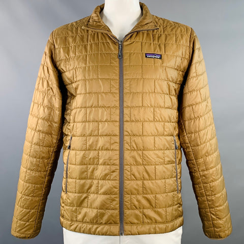 PATAGONIA Size L Tan Quilted Polyester Puffer Jacket