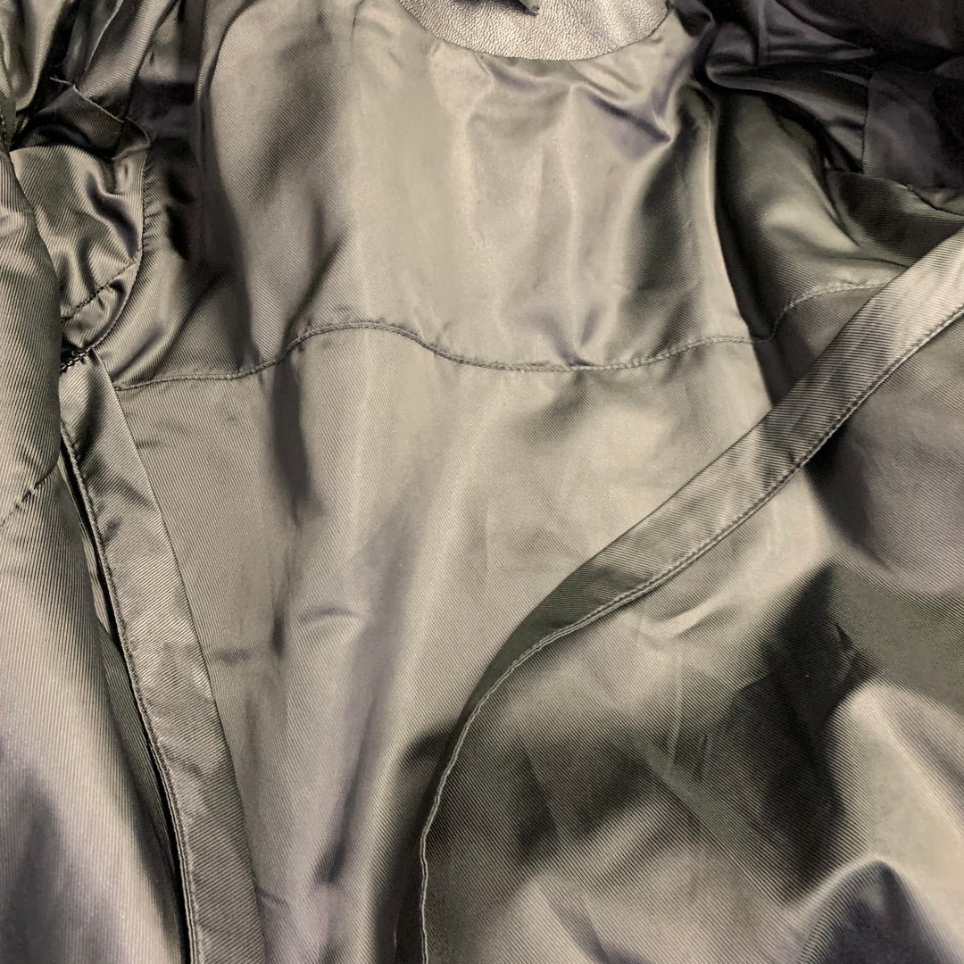 IRO Size M Hydo Black Leather Moto Racer Zip Up Jacket