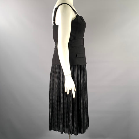 BLACK HALO Size 8 Black Geometric Skirt Cocktail Dress