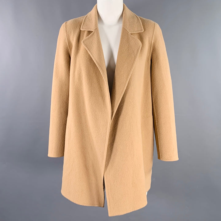 THEORY Size S Clairene Beige Wool Cashmere Oversized Open Front Jacket