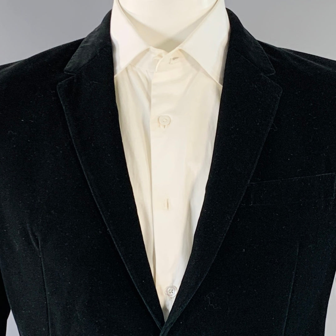 PS by PAUL SMITH Size 42 Black Velvet Cotton Notch Lapel Sport Coat