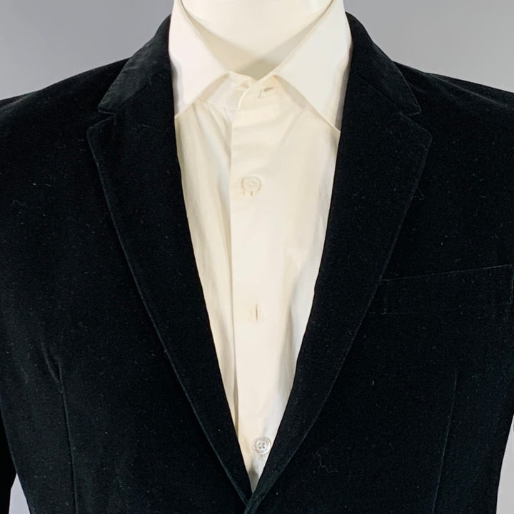 PS by PAUL SMITH Size 42 Black Velvet Cotton Notch Lapel Sport Coat