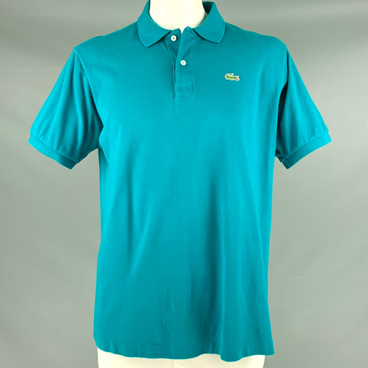 LACOSTE Taille XL Polo boutonné en coton Aqua