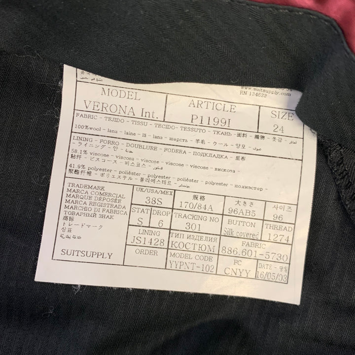 TED BAKER Size 40S Black Wool Mohair Tuxedo Suit