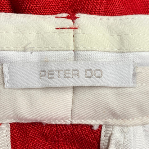 PETER DO Size S Red Viscose Blend Tapered Zip Fly Casual Pants