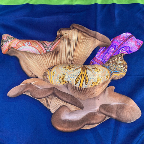 ETRO Navy Brown Silk Pocket Square