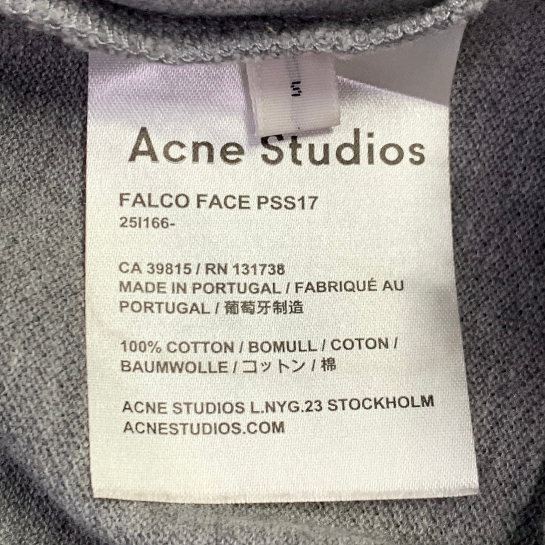 ACNE STUDIOS Pre-SS17 Size S Falco Face Grey Cotton Half Placket Polo