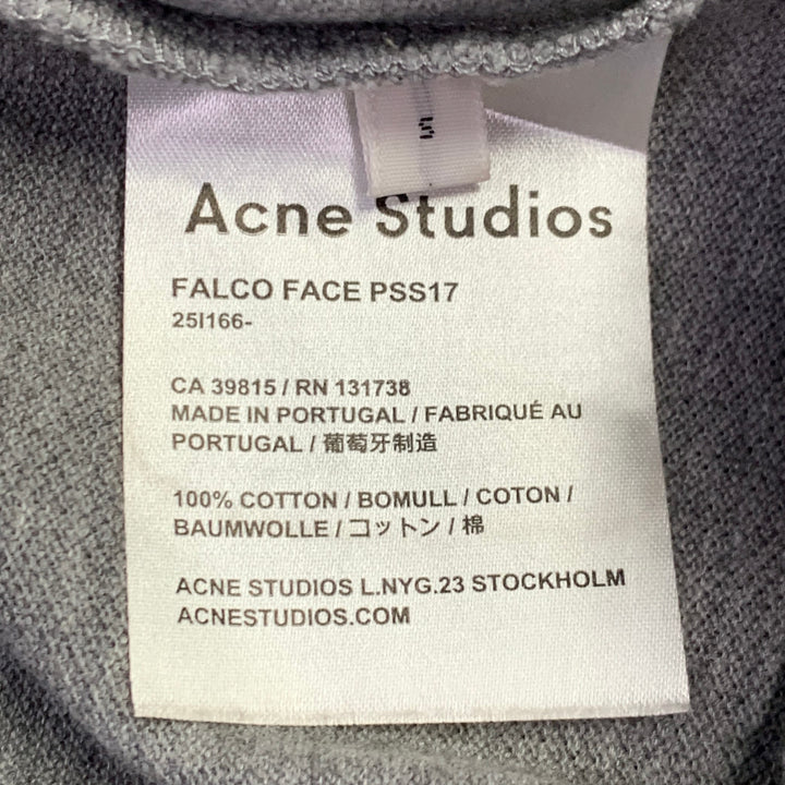 ACNE STUDIOS Pre-SS17 Size S Falco Face Grey Cotton Half Placket Polo