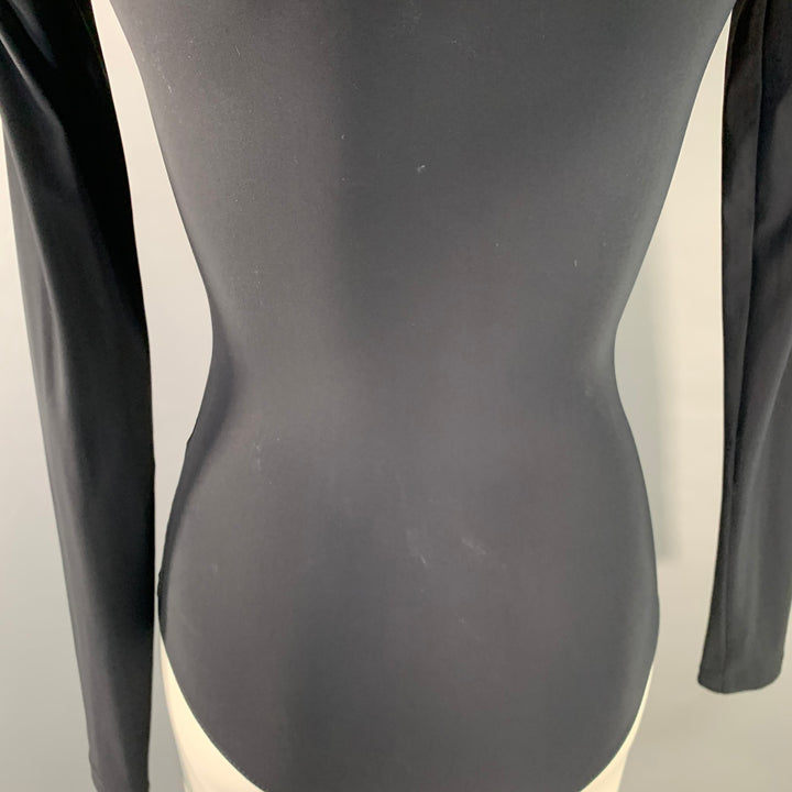 MAISON MARGIELA Size XS Black Polyamide Blend Studded Crew Neck Bodysuit
