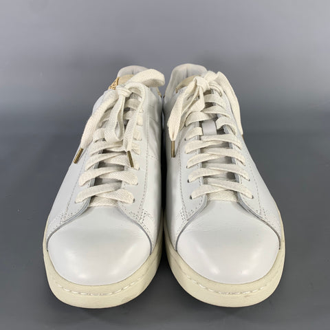 VISVIM Size 9.5 White Leather Lace Up Sneakers