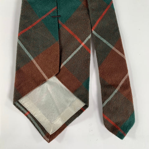 RALPH LAUREN Green Multi Color Plaid Cotton Tie
