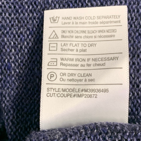 VINCE Size M Blue Heather Knit Linen Crew Neck Pullover