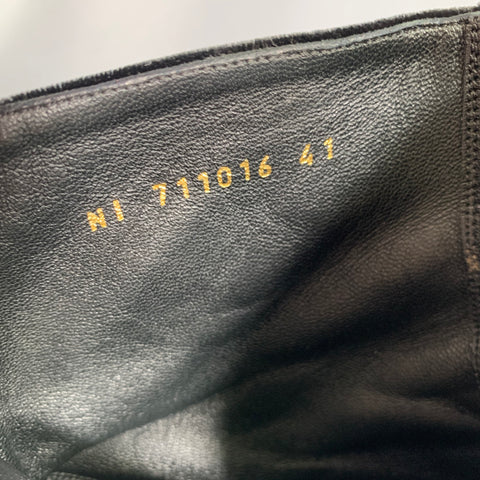 SAINT LAURENT Size 8 Black Velvet Chelsea Boots