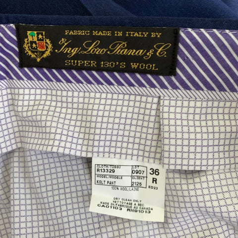 RIVIERA by JACK VICTOR Size 36 Blue Wool Flat Front Dress Pants