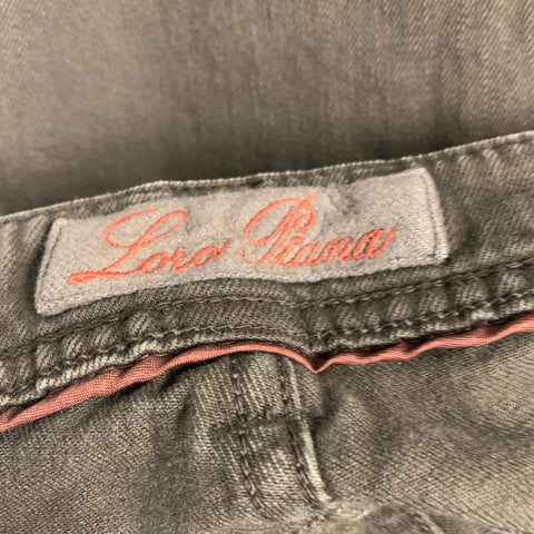 LORO PIANA Size 34 Brown Heather Cotton Blend Straight Casual Pants