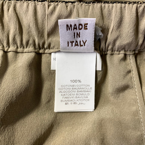 BRUNELLO CUCINELLI Size 6 Olive Gold Cotton Pleated Cargo Casual Pants