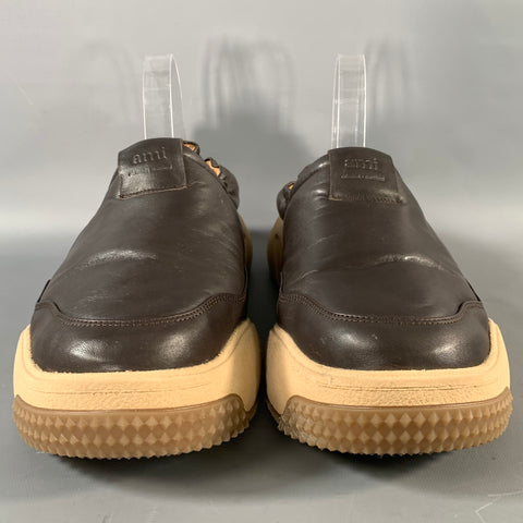 AMI FW2022 Size 10 Brown Tan Leather Slip On Loafers