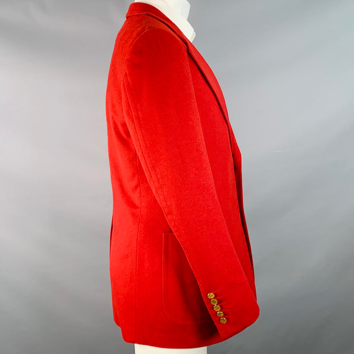 GUCCI by TOM FORD Size 40 Red Cashmere Notch Lapel Sport Coat