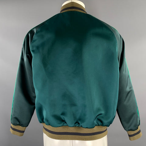LEVI'S Size XS Green Pink Polyester Reversible Bomber Jacket
