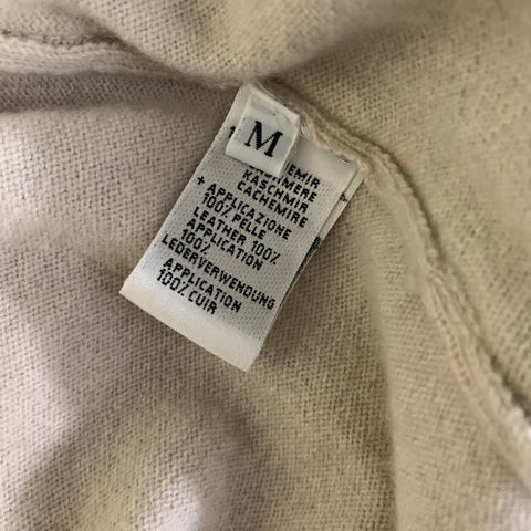 CRUCIANI Size M Beige Cream Cashmere & Leather Zip Up Vest