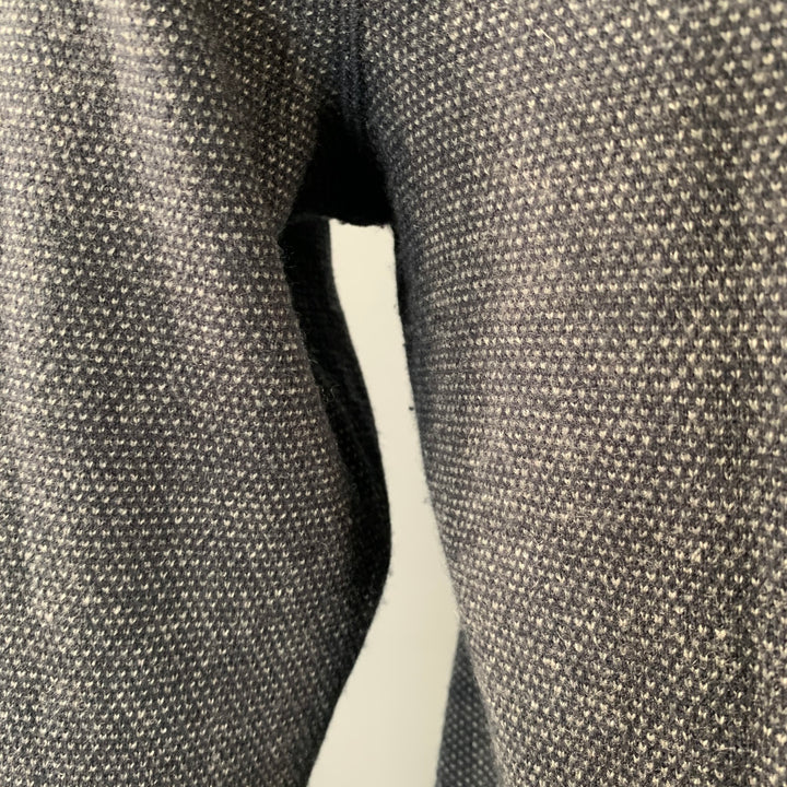 VINCE Size S Navy Grey Wool Cashmere Henley Pullover