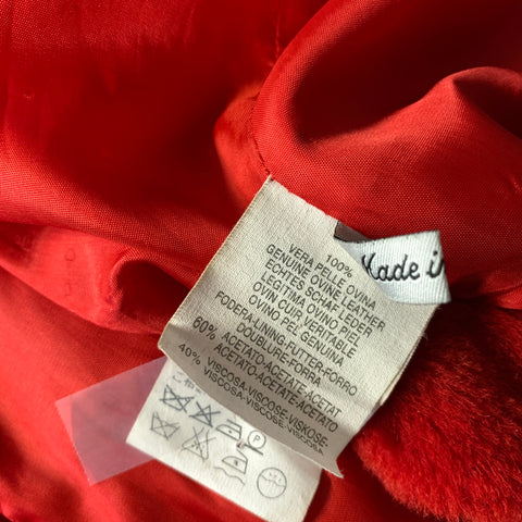 MARINA SPORT Size L Red Leather Sheep Coat