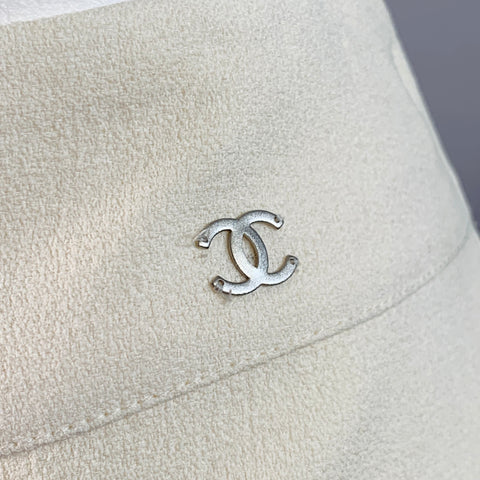 CHANEL Vintage 2003 Size 8 Cream Acetate Blend Ruffled Tulip Below Knee Skirt