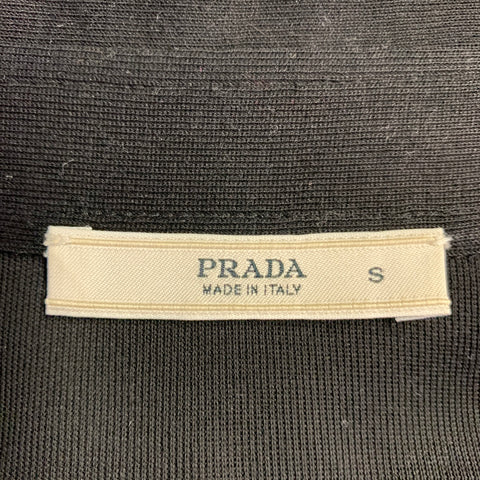 PRADA Size S Black Cotton Spread Collar Long Sleeve Shirt