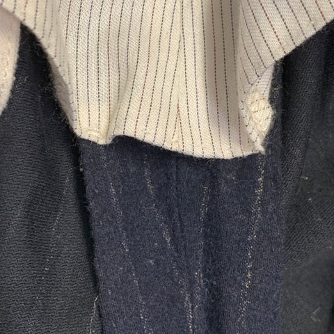 INCOTEX Size 32 Navy Pinstripe Wool Blend Button Fly Dress Pants