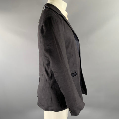 JOHN VARVATOS Size 40 Grey Linen Blend Sport Coat