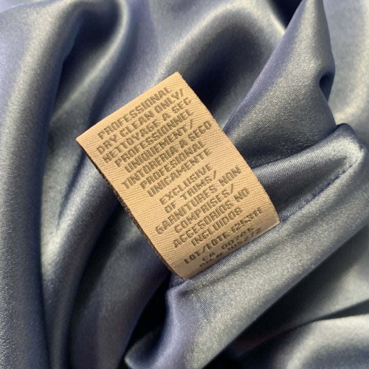 THEIA Size 2 Light Blue Polyester Pleated Spaghetti Straps Mid-Calf Dress