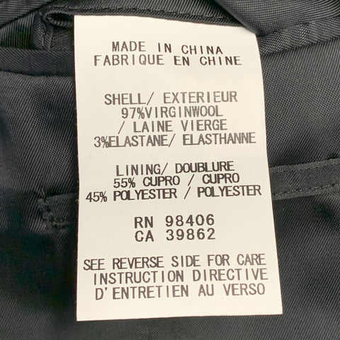 THEORY Size 40 Black Virgin Wool Blend V-Neck Vest
