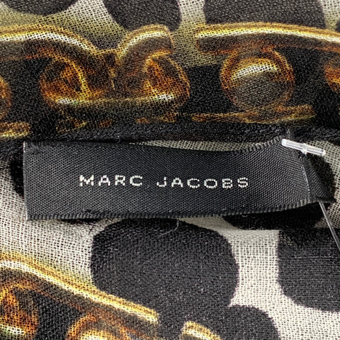 MARC JACOBS Black White Brown Dots Chain Scarf