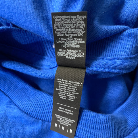GILDAN Size M Blue Graphic Cotton Oversized T shirt