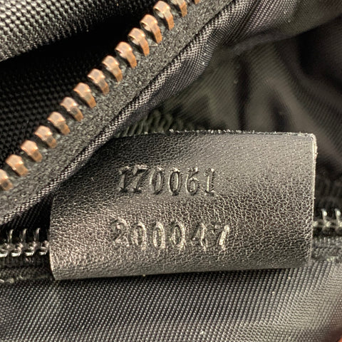 GUCCI Black Guccissima Monogram Nylon Leather Trim Top Handles Messenger Bag
