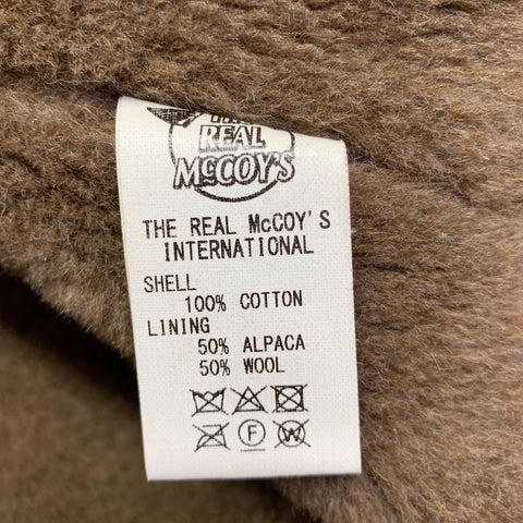THE REAL MCCOY'S Size 36 Khaki Brown Cotton Zip & Buttons Jacket