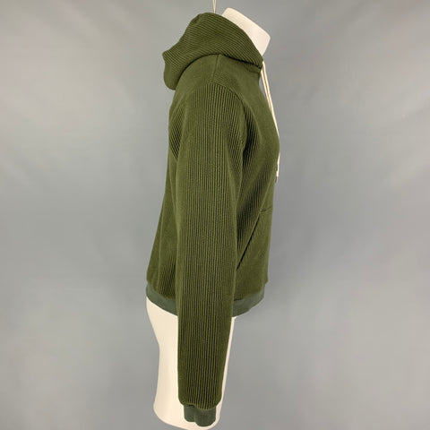 JOHN ELLIOTT Size S Green Textured Cotton Polyester Hooded Sweatshirt