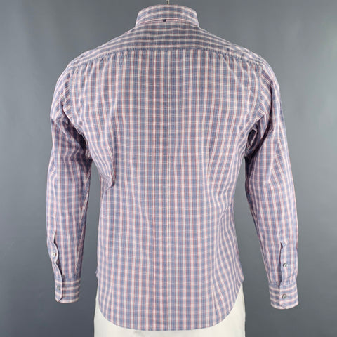 ZEGNA SPORT Size L Blue Red Plaid Button Down Long Sleeve Shirt
