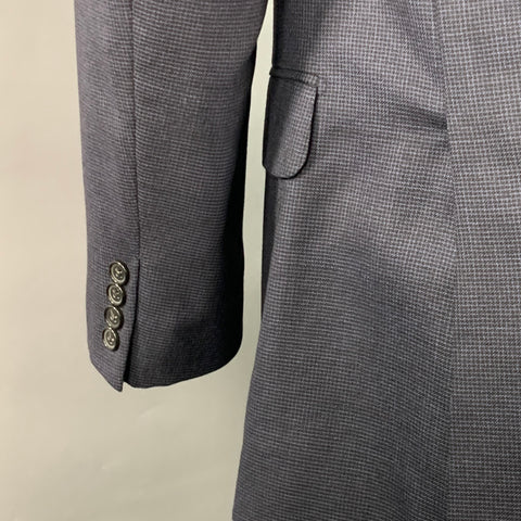 ERMENEGILDO ZEGNA Size 40 Navy Black Checkered Wool Sport Coat
