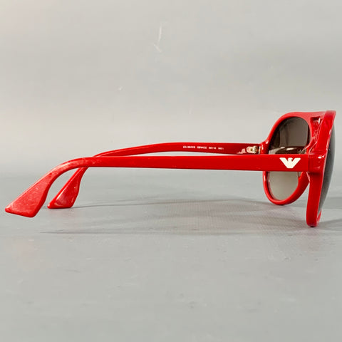 EMPORIO ARMANI Red Acetate Aviator Sunglasses