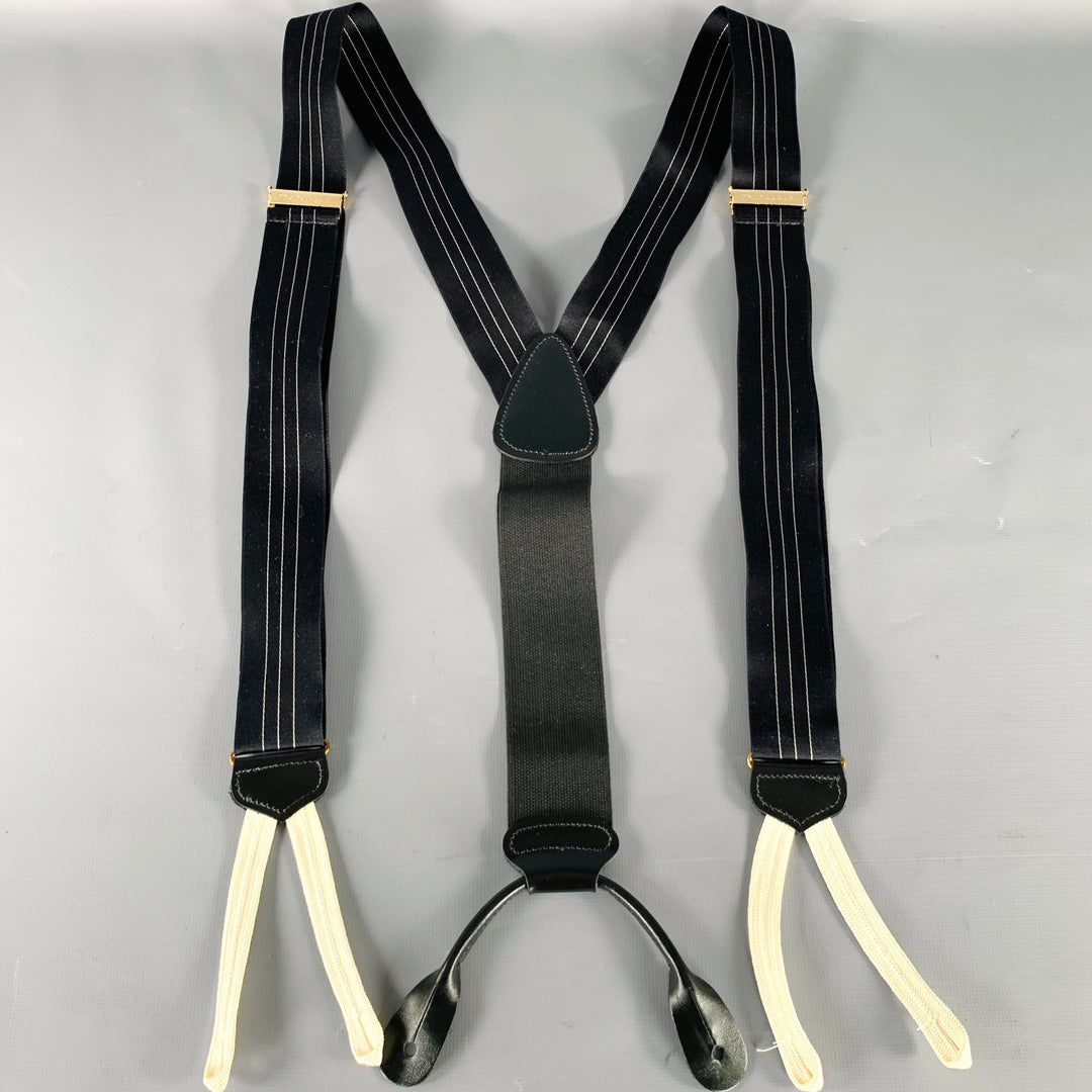 TRAFALGAR Black White Stripe Suspenders