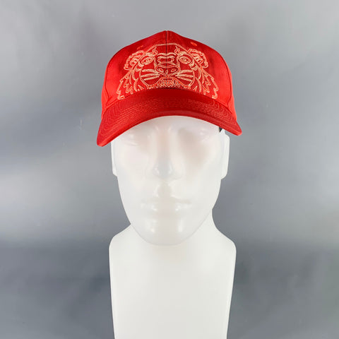 KENZO Kampus Tiger Red Embroidered Polyester Blend Baseball Cap Hat