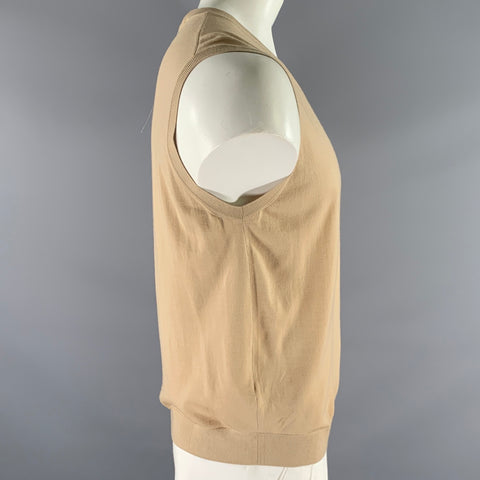 RALPH LAUREN Size XL Camel Knit Wool V-Neck Sweater Vest