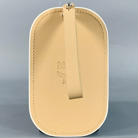 MCM White Rainbow Leather Pineapple Luggage Tag