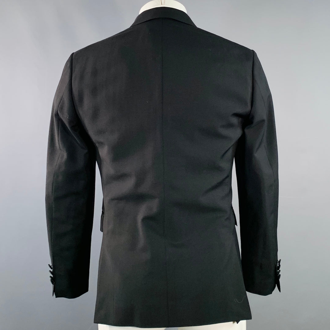 BURBERRY PRORSUM Size 38 Black Wool Mohair Silk Tuxedo Sport Coat