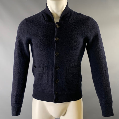 WALLACE & BARNES Size S Navy Merino Wool Bomber Jacket